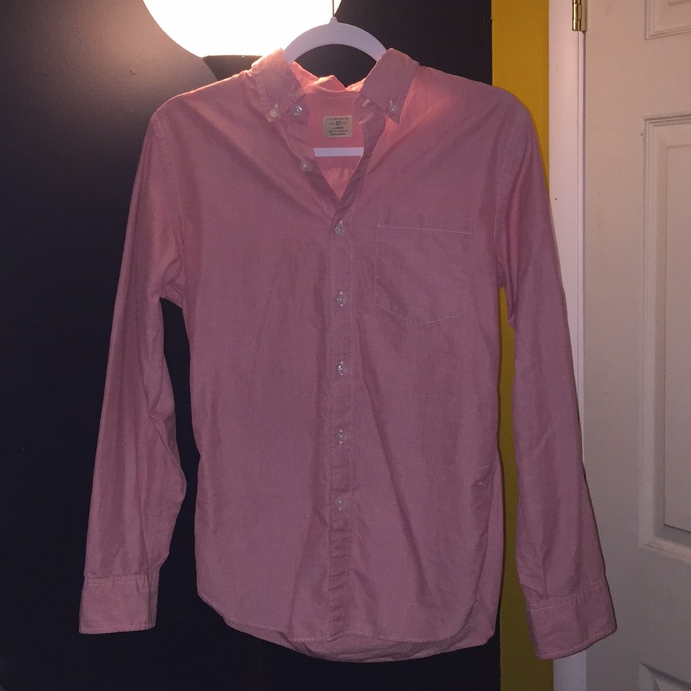 Long-sleeve J Crew button up shirt.